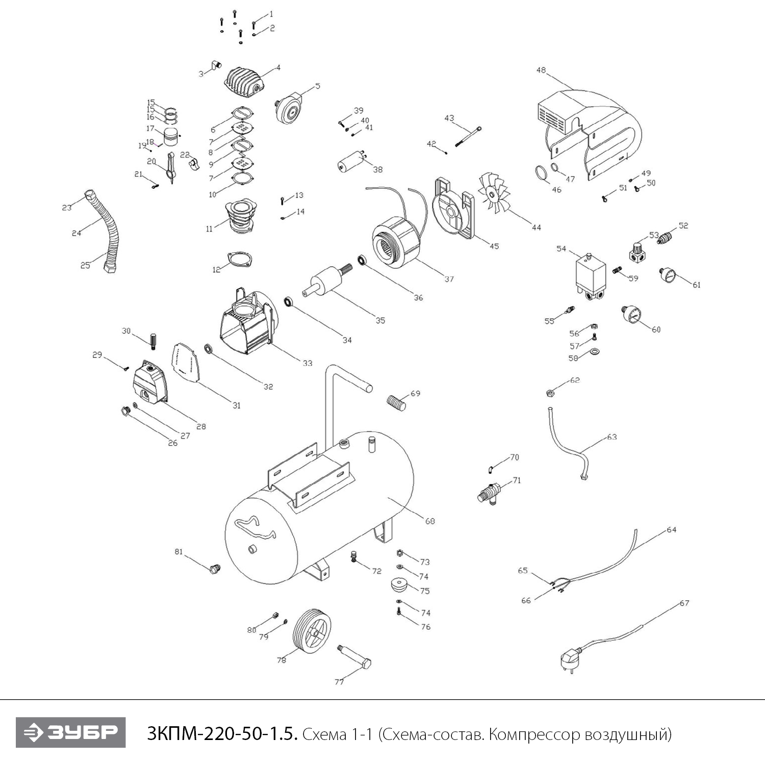 Компрессор воздушный ЗКПМ-220-50-1.5